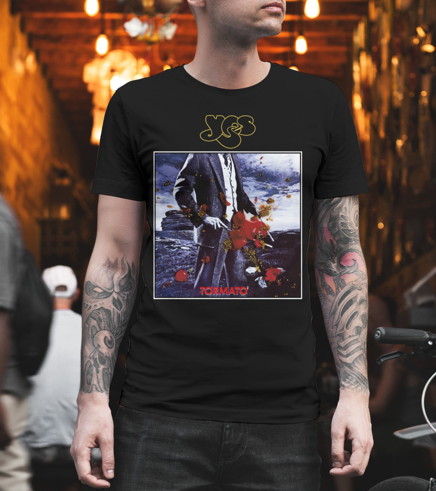 Yes Tormato Album Cover Art With Suit And Tornado T-Shirt