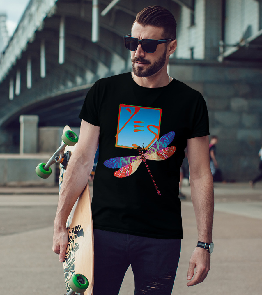 Yes Logo With Colorful Dragonfly Artwork T-Shirt