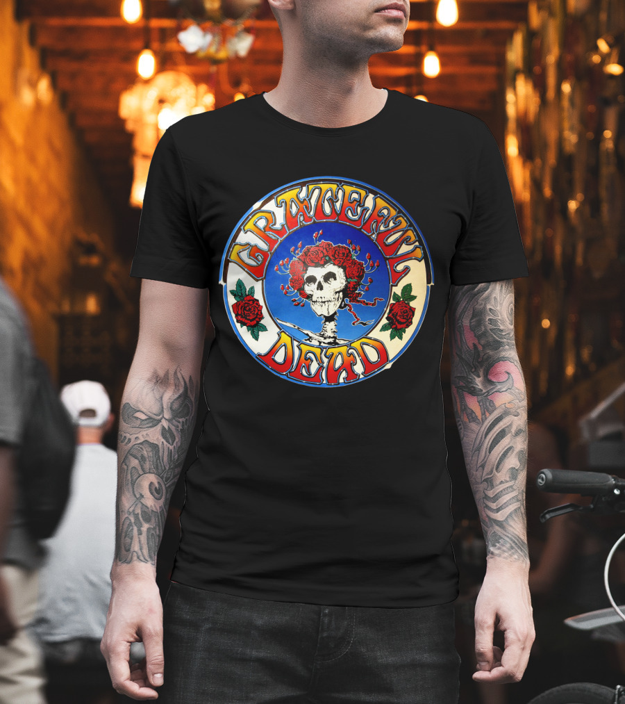 Grateful Dead Skeleton And Roses Circular T-Shirt