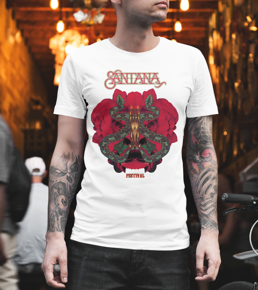 Santana Festival Snake And Rose T-Shirt