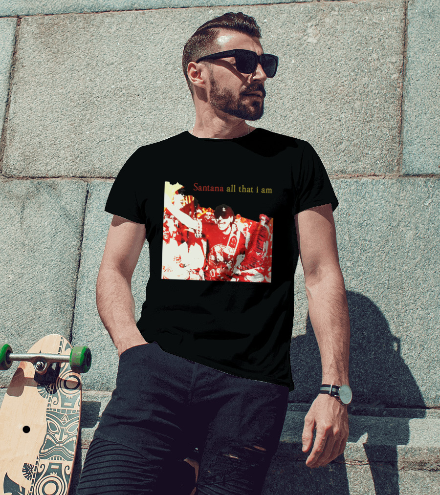 Santana All That I Am Red And White Guitarist T-Shirt