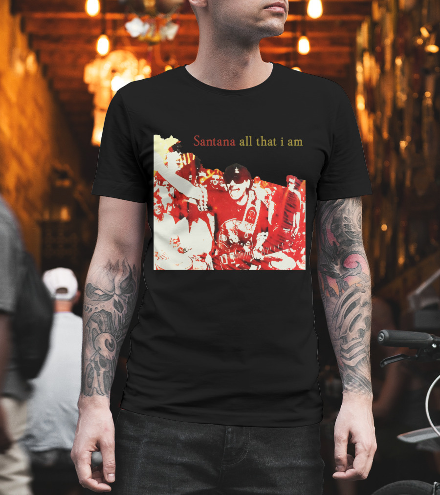 Santana All That I Am Red And White Guitarist T-Shirt
