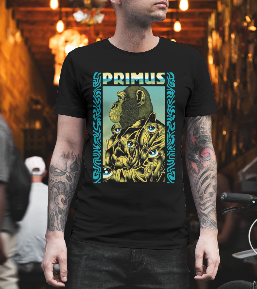 Primus Surreal Ape With Hypnotic Eyes In Psychedelic Art Style T-Shirt