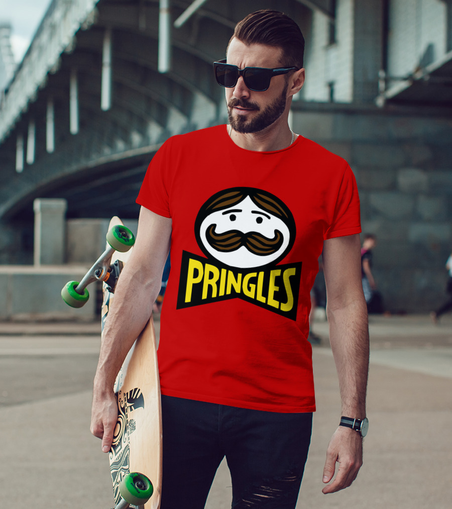 Prm 36 Pringles Logo Mustache And Bowtie T-Shirt