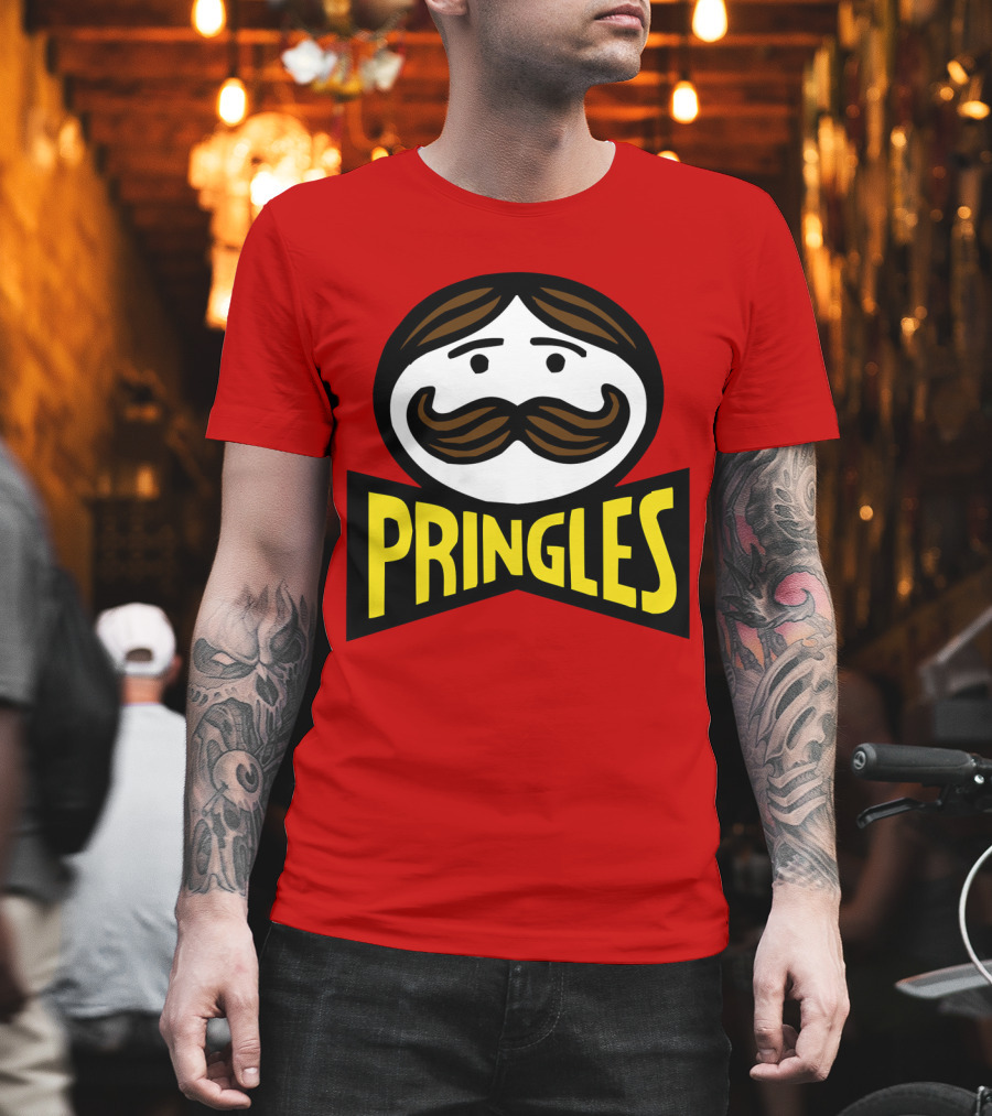 Prm 36 Pringles Logo Mustache And Bowtie T-Shirt