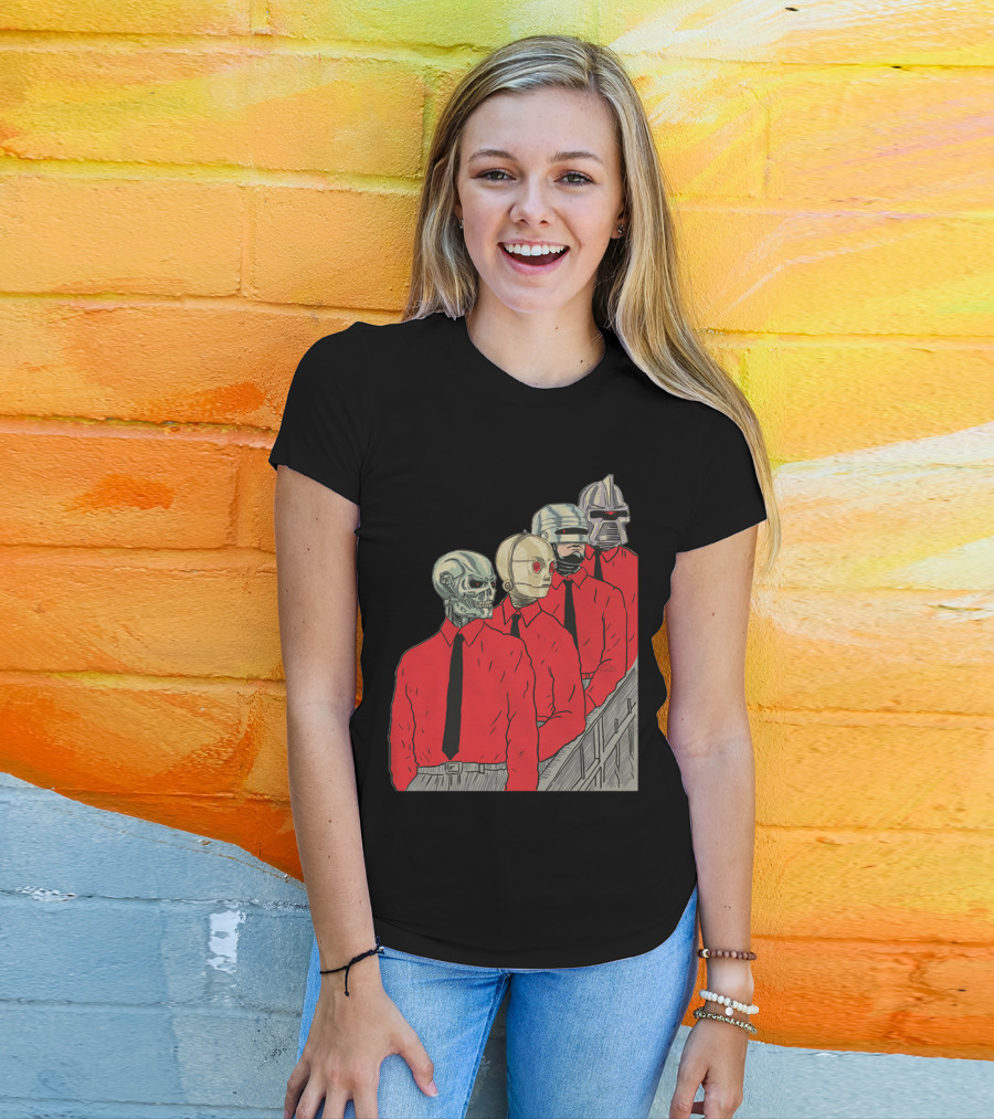 Robots In Red Shirts Black Ties T-Shirt