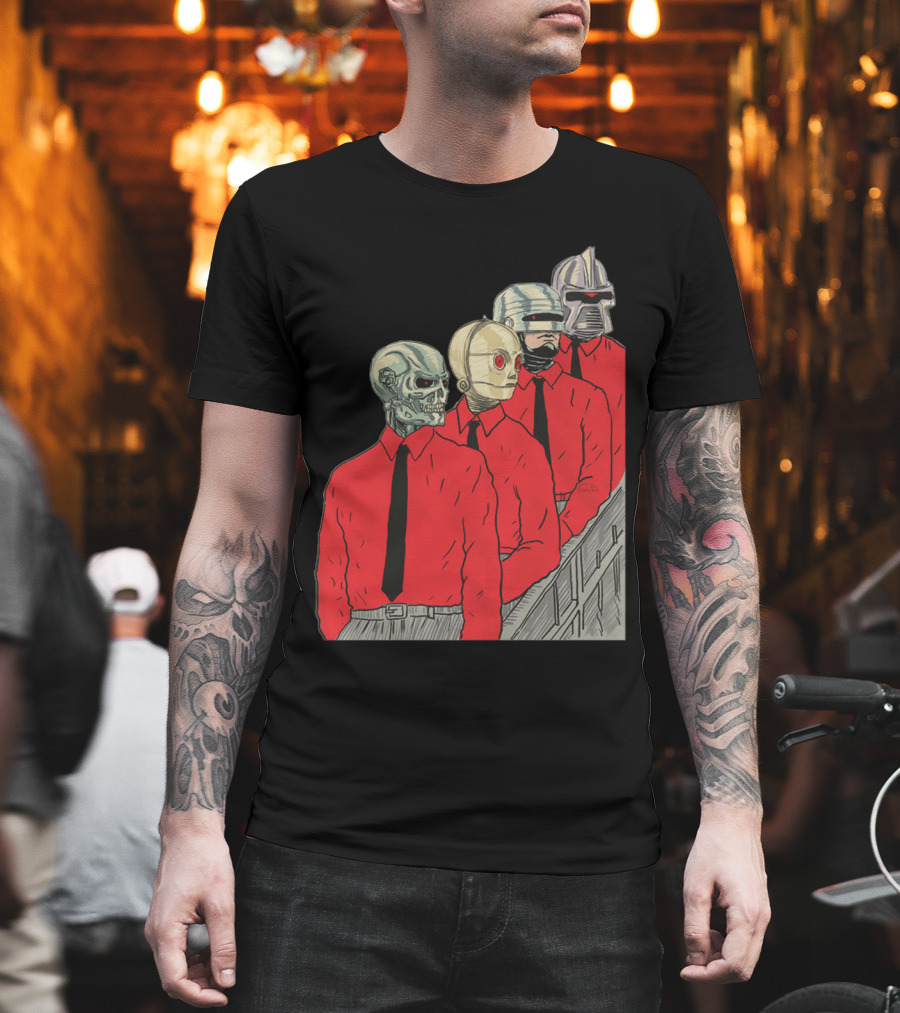 Robots In Red Shirts Black Ties T-Shirt