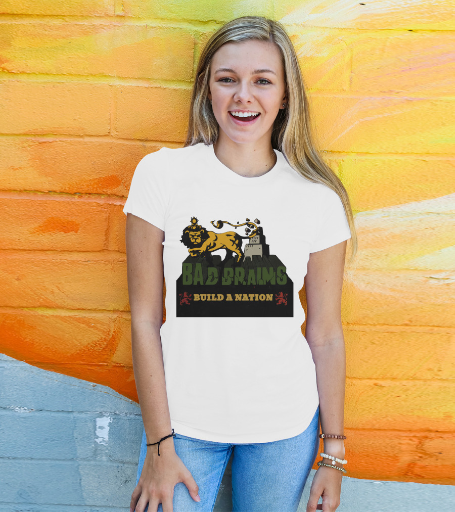 Bad Brains Build A Nation Lion Reggae Punk T-Shirt