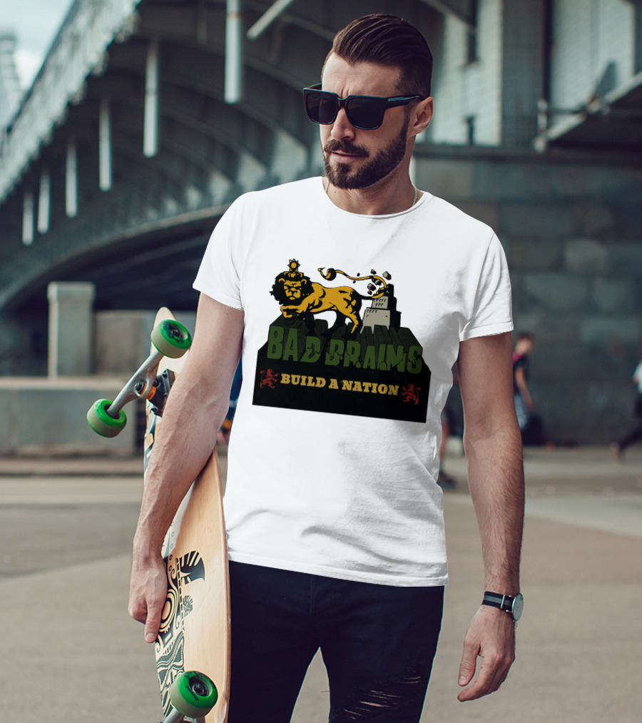 Bad Brains Build A Nation Lion Reggae Punk T-Shirt