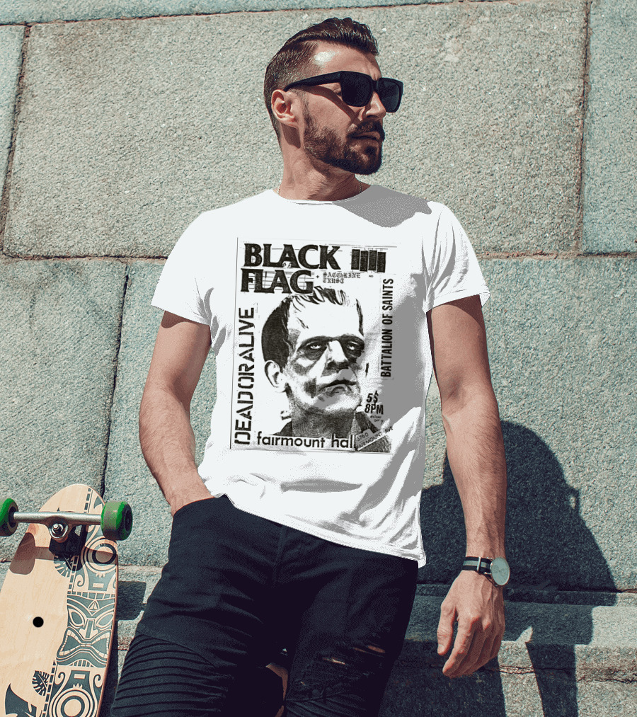 Black Flag Deadoralive Saccharine Trust Fairmoount Hall Battalion Of Saints Frankenstein 3760 Fairmount Ave 5 Pm Oct T-Shirt
