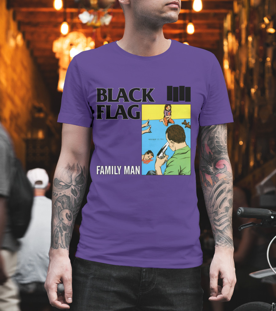 Black Flag Family Man - Nervous 23-1983 T-Shirt
