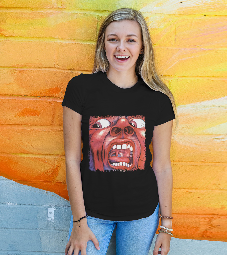 KC 03 In The Court Of The Crimson King Album Art Distorted Red Face T-Shirt