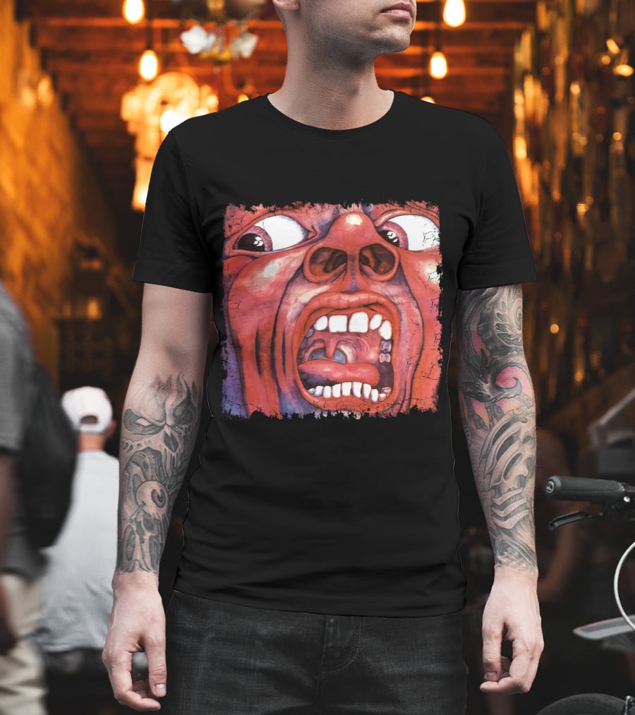 KC 03 In The Court Of The Crimson King Album Art Distorted Red Face T-Shirt