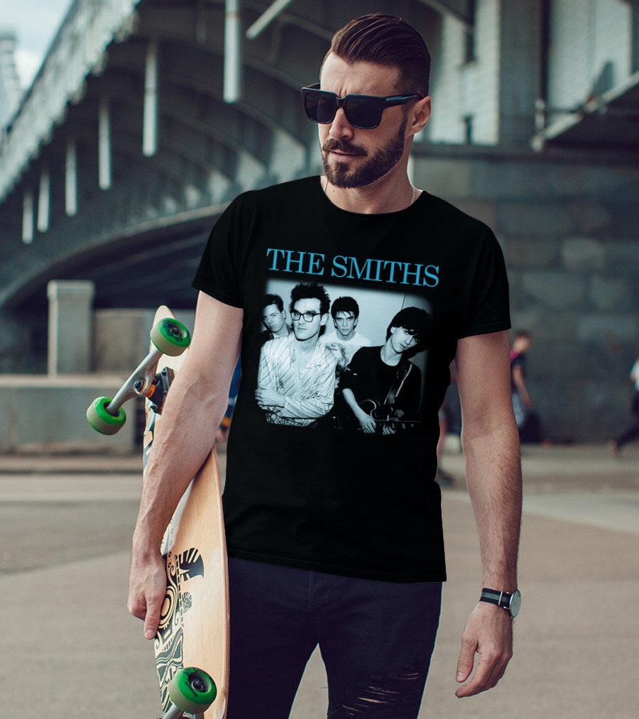 The Smiths Band Photo Black And Blue T-Shirt