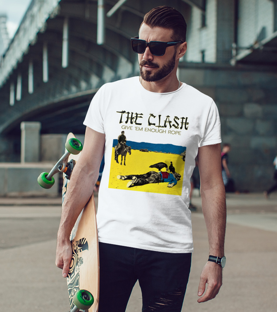 The Clash Give 'Em Enough Rope Album Cover Art With Desert Scene T-Shirt