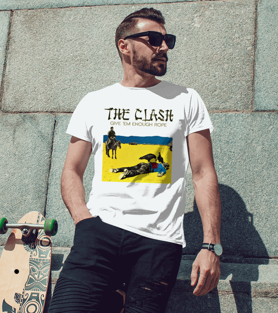 The Clash Give 'Em Enough Rope Album Cover Art With Desert Scene T-Shirt