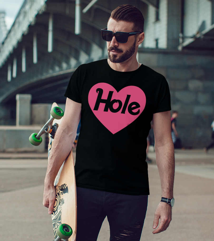 Hole Heart Logo Pink T-Shirt
