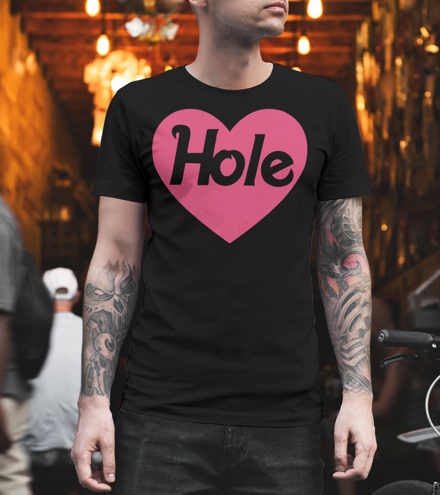 Hole Heart Logo Pink T-Shirt