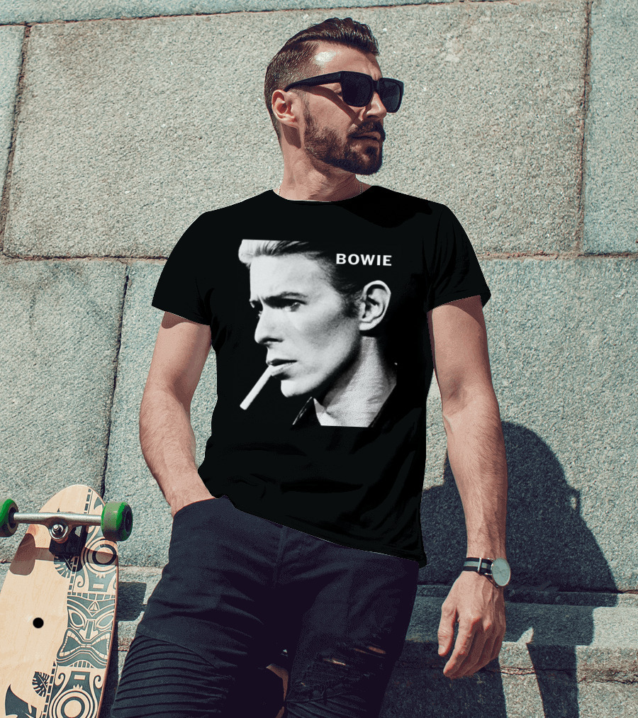 Bowie Smoking Black And White T-Shirt