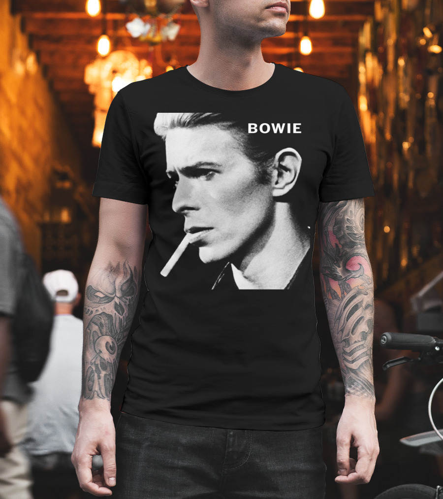 Bowie Smoking Black And White T-Shirt