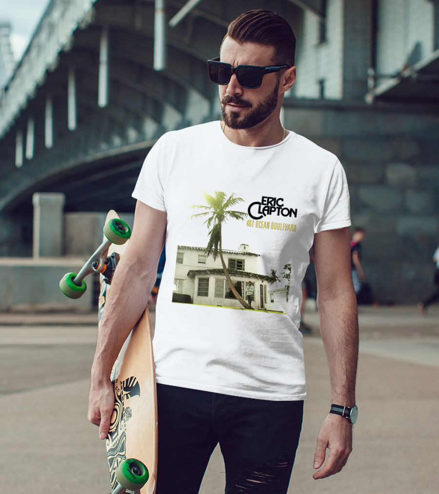 Eric Clapton 461 Ocean Boulevard Album Cover Palm Tree House T-Shirt
