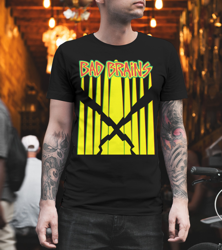 Bad Brains Yellow Stripes With Red And Green T-Shirt