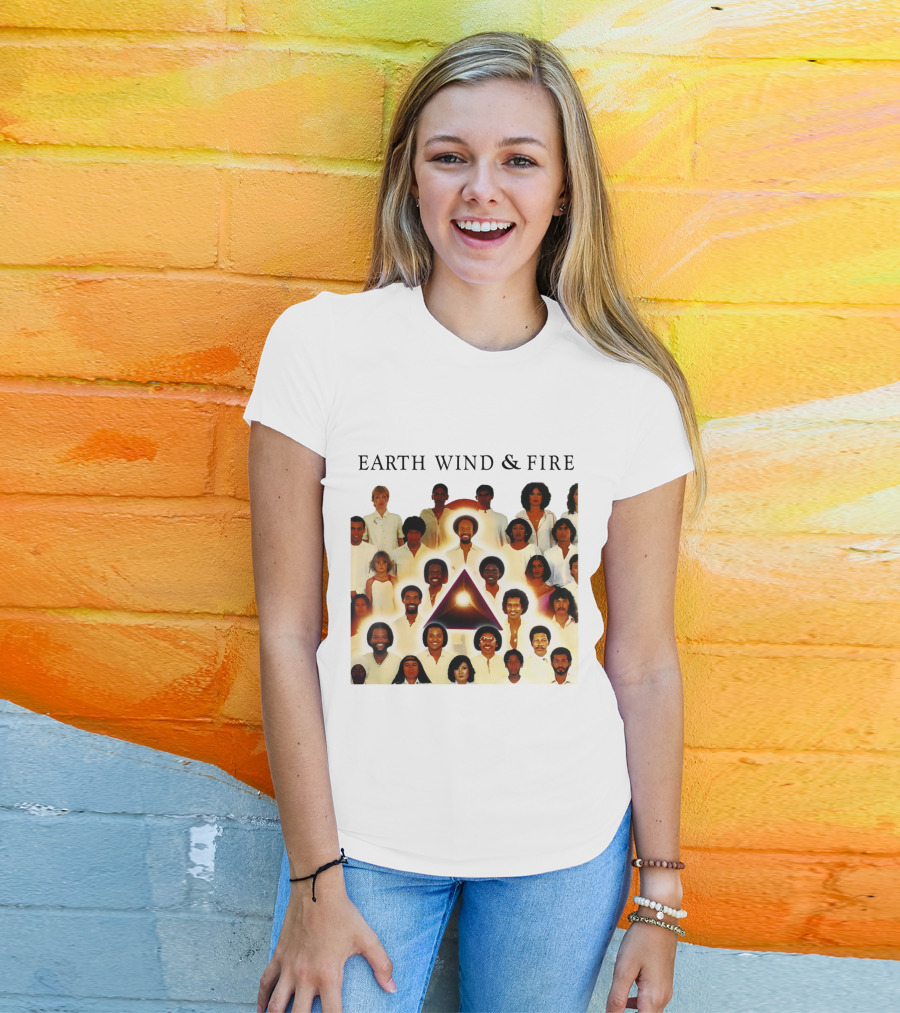 Earth Wind & Fire Classic Band Photo Collage T-Shirt