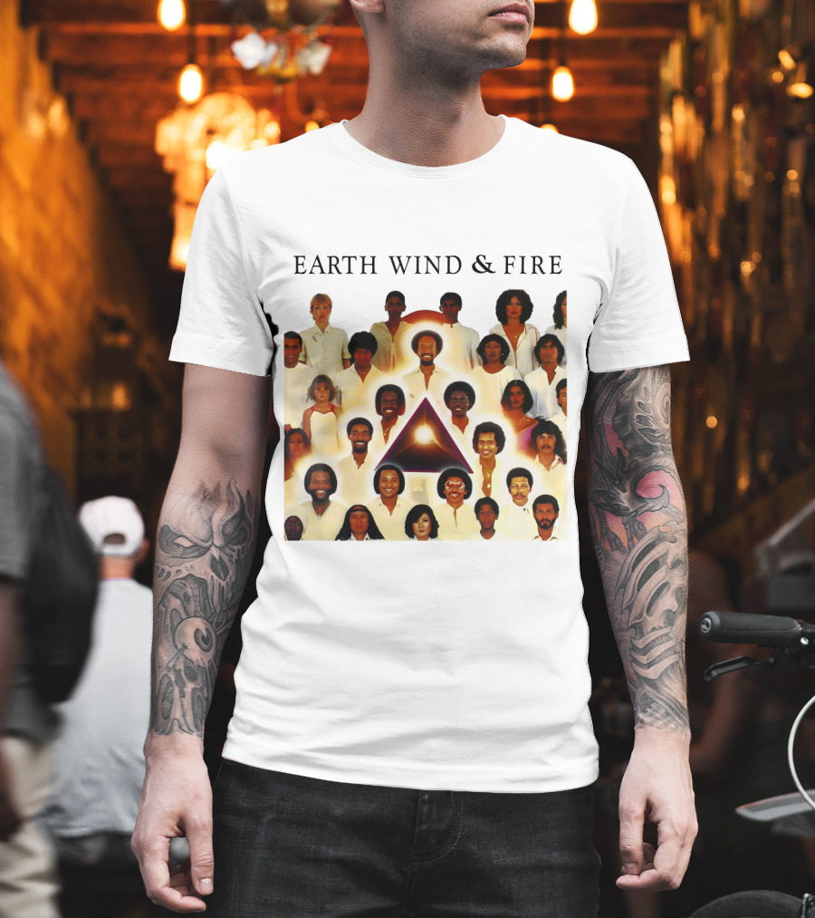 Earth Wind & Fire Classic Band Photo Collage T-Shirt