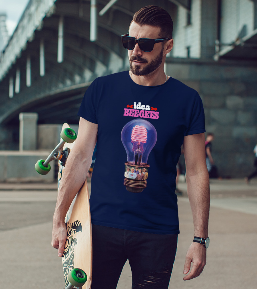 Idea Bee Gees Light Bulb Neon Photographic Group T-Shirt