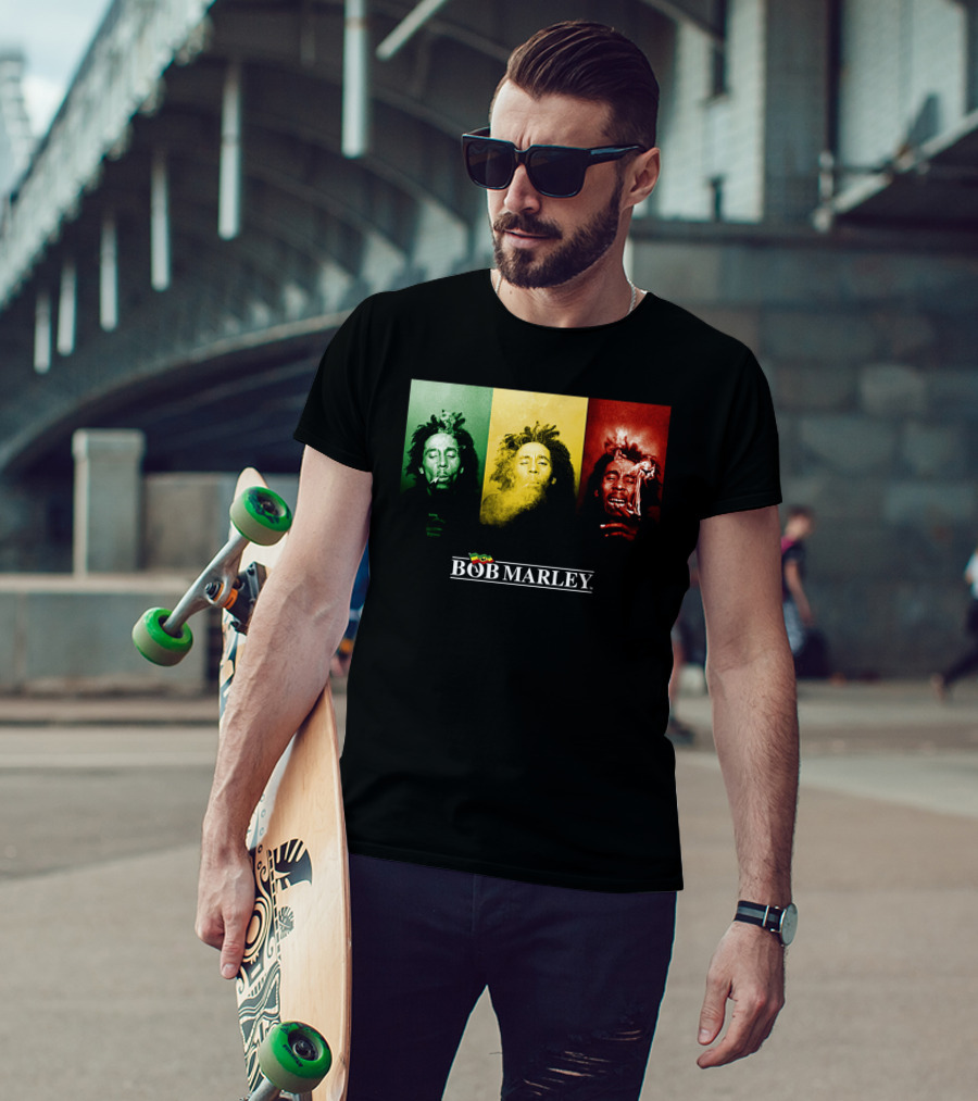 Bob Marley Rasta Tricolor Smoke T-Shirt
