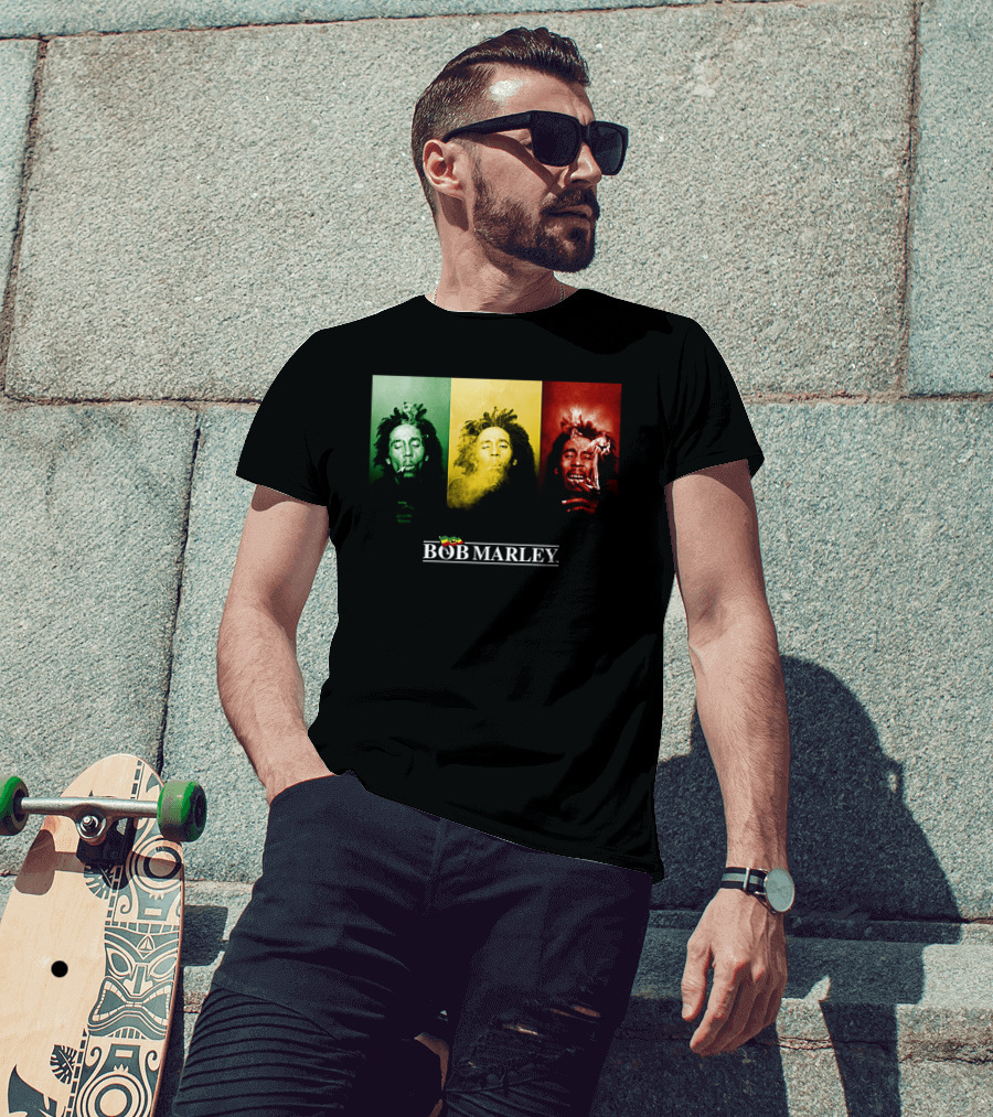 Bob Marley Rasta Tricolor Smoke T-Shirt