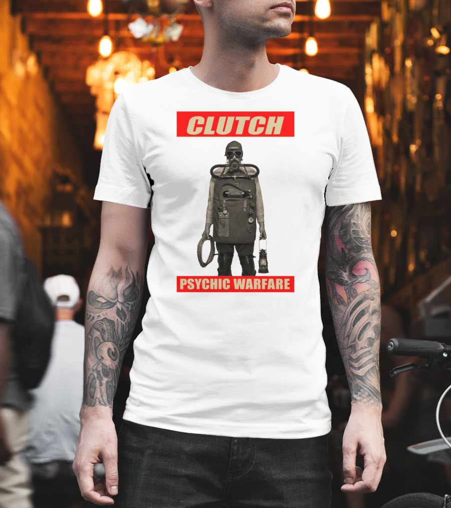 Clutch Psychic Warfare Vintage Gas Mask And Gear T-Shirt