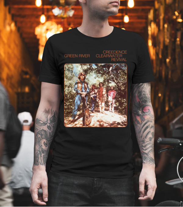 Creedence Clearwater Revival Green River Album Cover Group Photo T-Shirt Creedence Clearwater Revival Green River Album Cover Group Photo T-Shirt