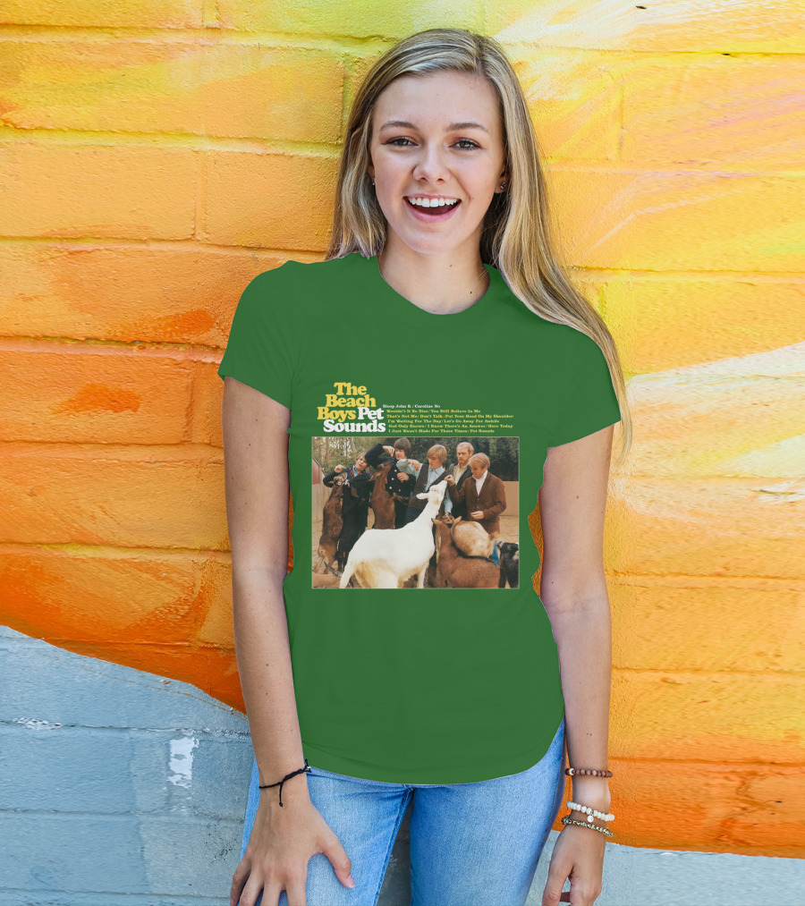 The Beach Boys Pet Sounds Album Cover With Song List And Band Members With Animals T-Shirt