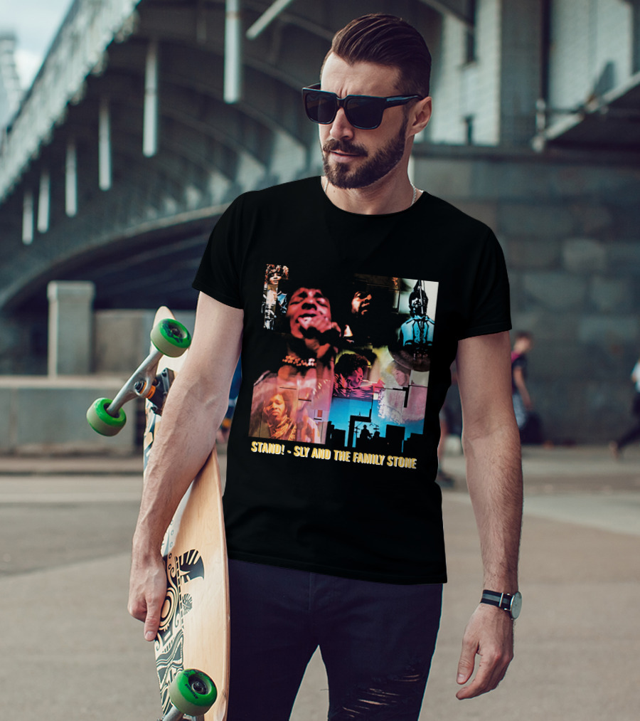 Stand Sly And The Family Stone Vintage Collage T-Shirt