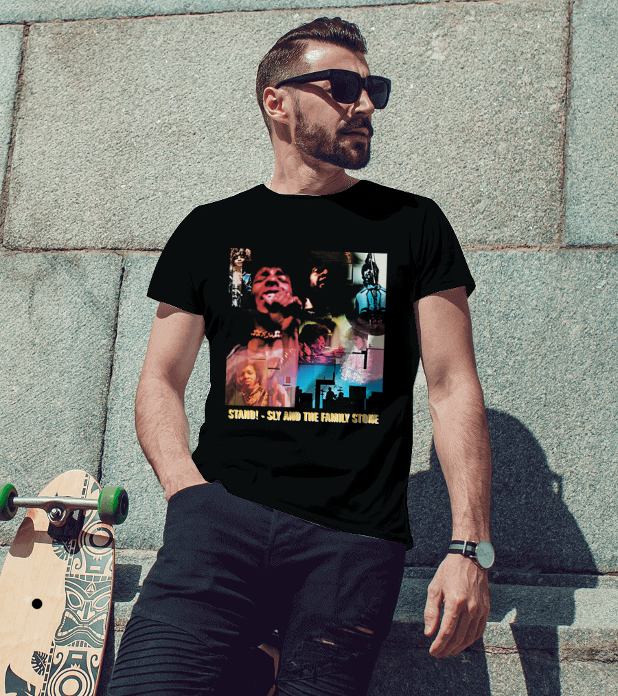Stand Sly And The Family Stone Vintage Collage T-Shirt