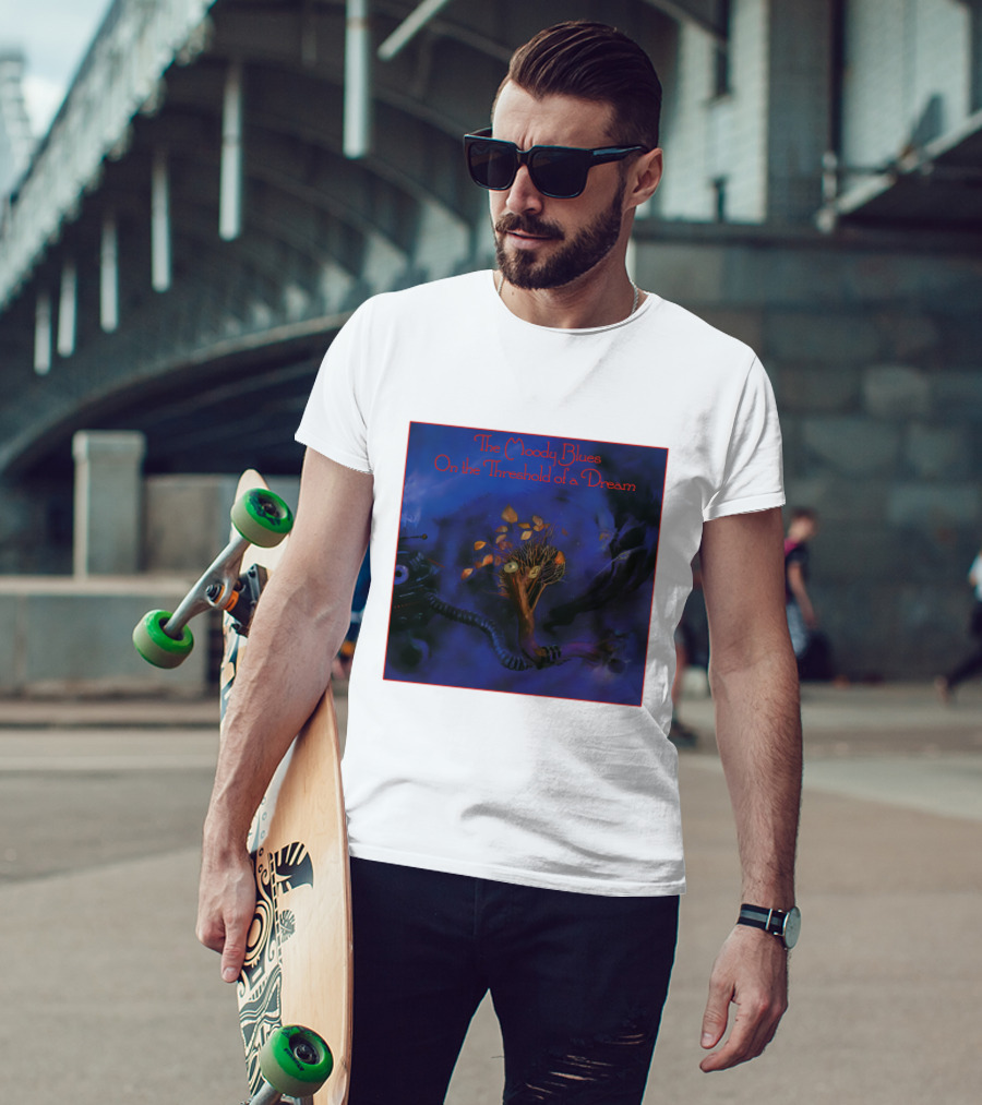 The Moody Blues On The Threshold Of A Dream Album Art With Tree And Cosmic T-Shirt
