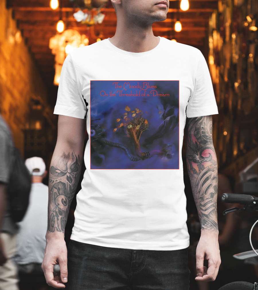 The Moody Blues On The Threshold Of A Dream Album Art With Tree And Cosmic T-Shirt