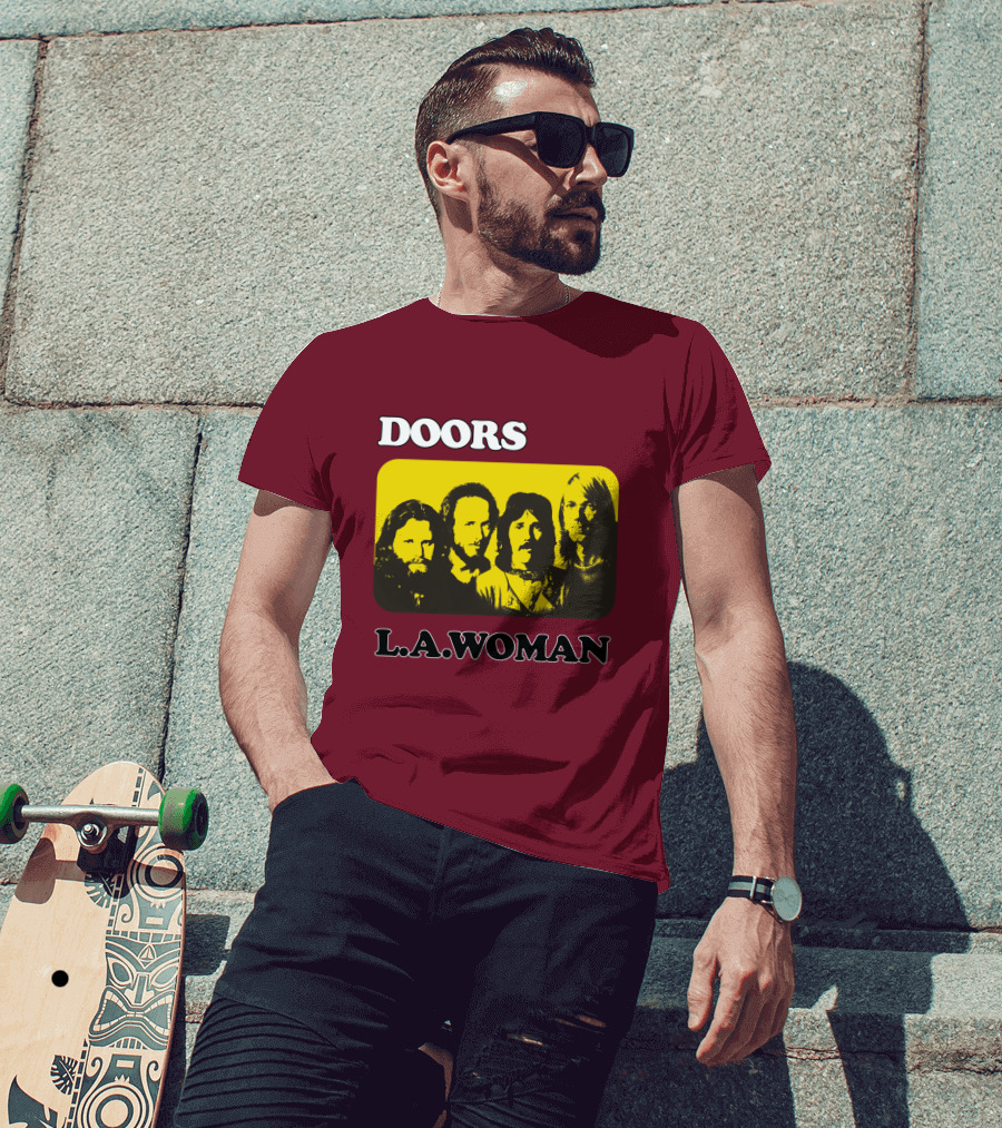 Doors L.A. Woman Album Yellow T-Shirt