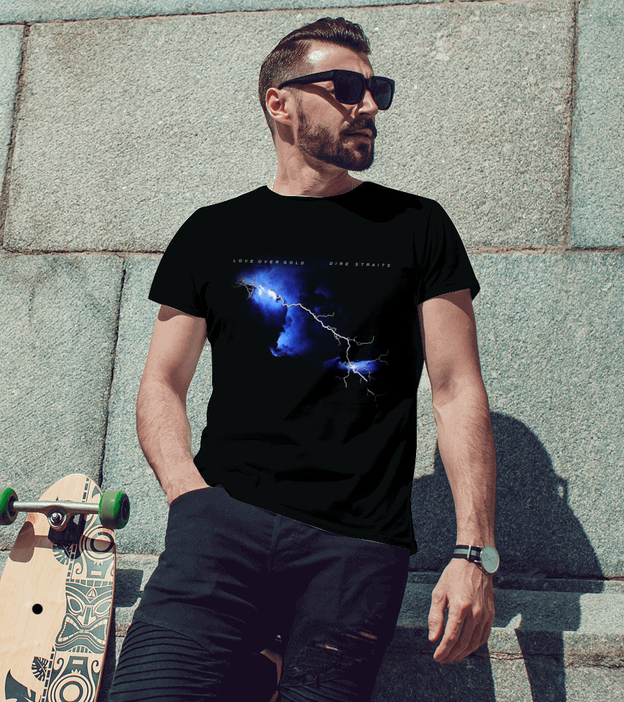 Dire Straits Love Over Gold Lightning Album T-Shirt