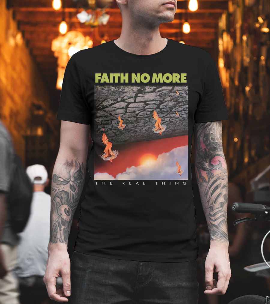 Faith No More The Real Thing Cracked Lava And Flames T-Shirt