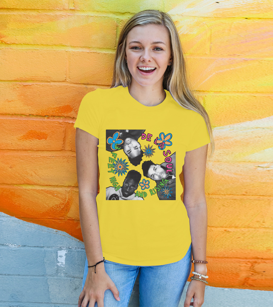 De La Soul 3 Feet High And Rising Psychedelic Flower T-Shirt