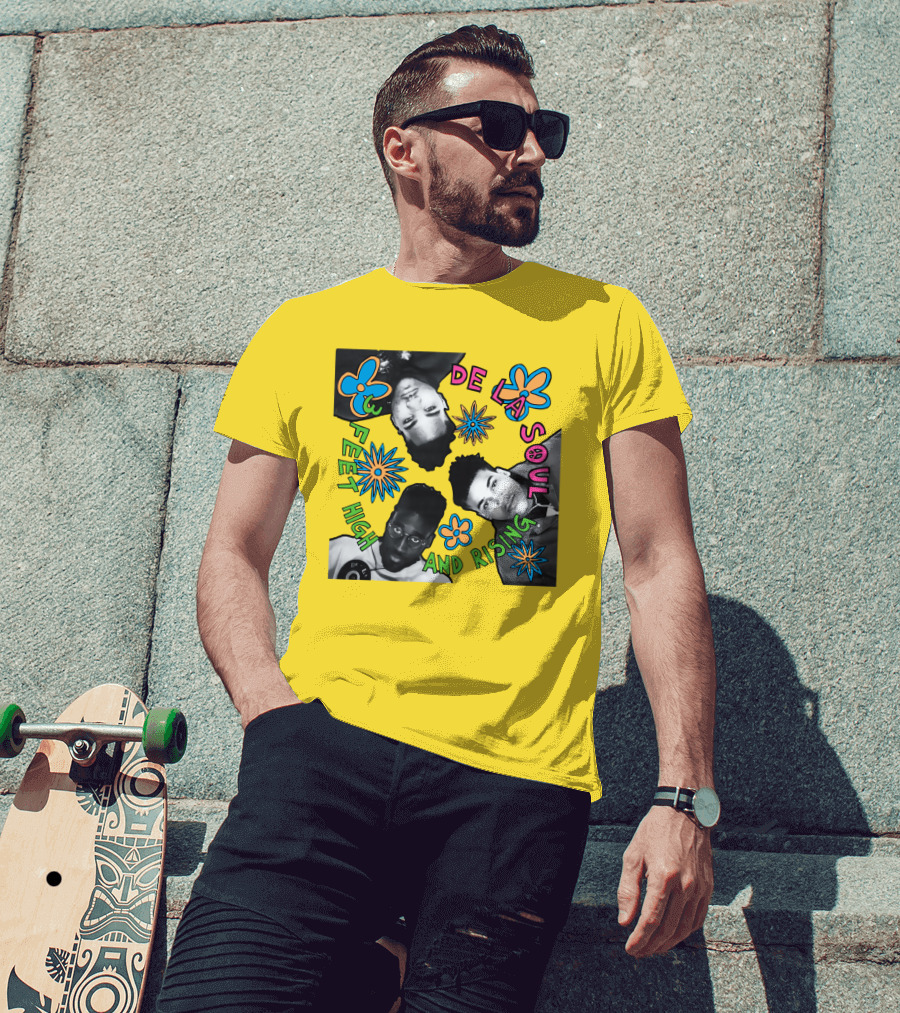De La Soul 3 Feet High And Rising Psychedelic Flower T-Shirt