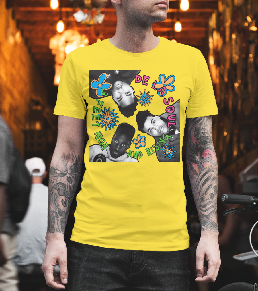 De La Soul 3 Feet High And Rising Psychedelic Flower T-Shirt
