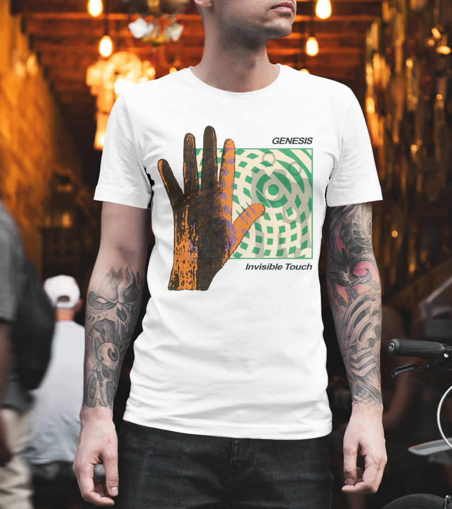 Genesis Invisible Touch Album Cover Art Hand Green T-Shirt
