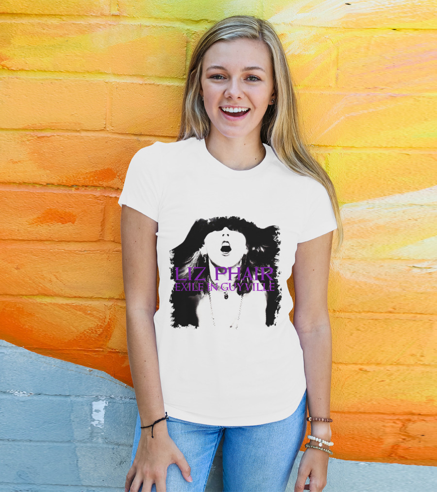 Liz Phair Exile In Guyville Bold Monochrome Portrait With Necklace T-Shirt