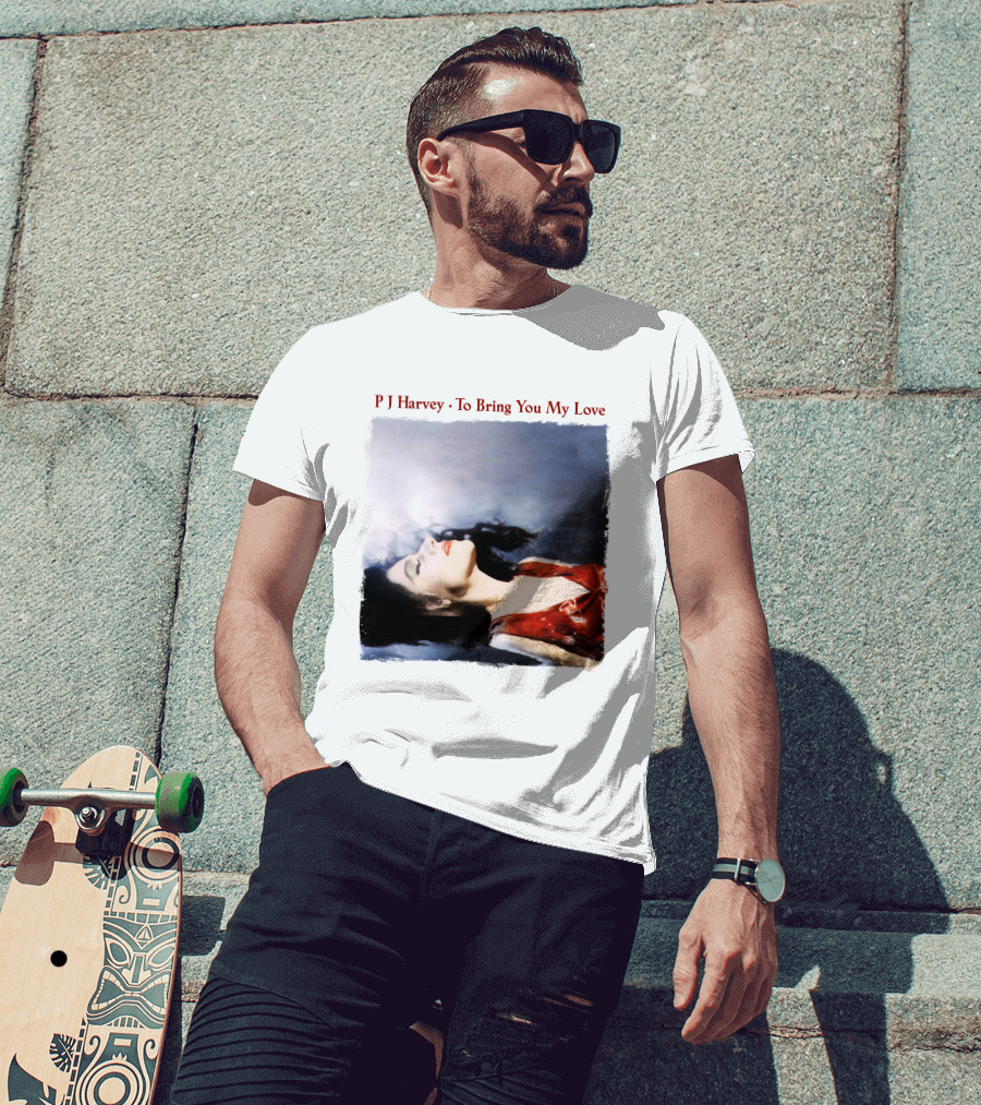 PJ Harvey To Bring You My Love Album Art Floating Woman In Red T-Shirt