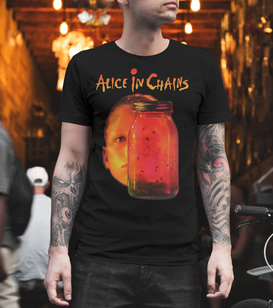 Alice In Chains Jar Of Flies Album Cover Image With Jar And Face T-Shirt
