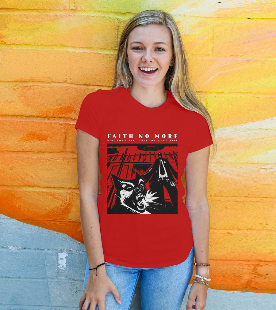 Faith No More King For A Day Fool For A Lifetime Graphic Black And White Dog Scene T-Shirt