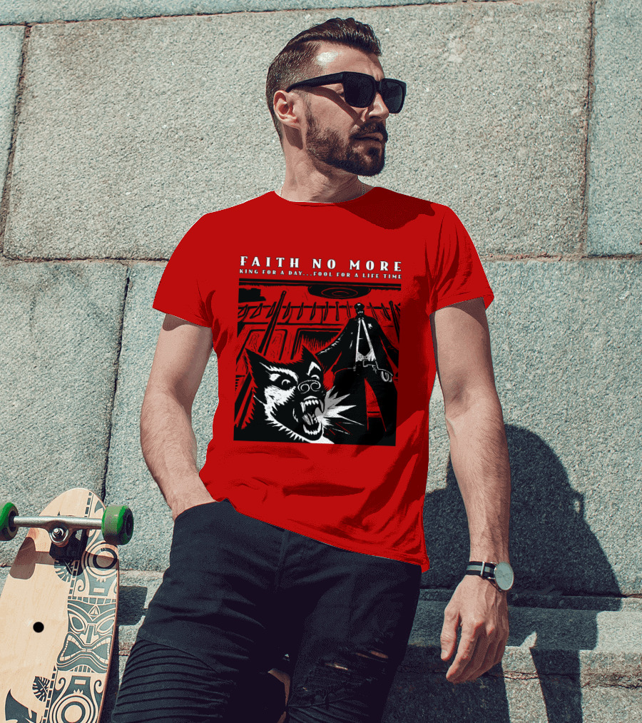 Faith No More King For A Day Fool For A Lifetime Graphic Black And White Dog Scene T-Shirt